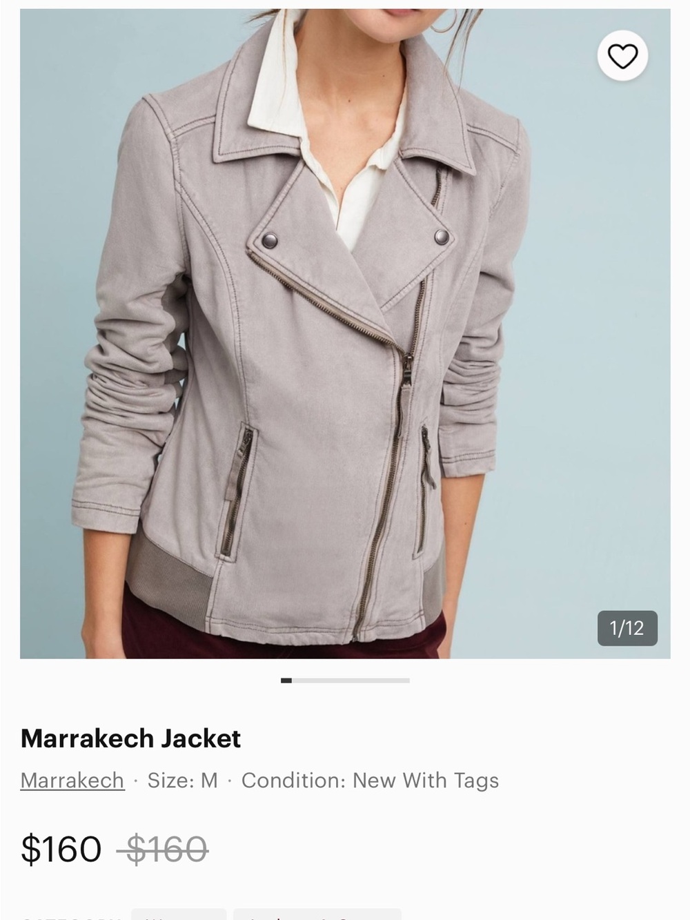 Vintage Marrakech Women's Asymmetrical Zip Leather Jacket - Light Taupe